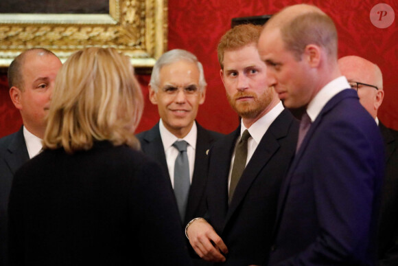 Le prince William, duc de Cambridge, et le prince Harry, duc de Sussex, lors de la conférence "2018 Illegal Wildlife Trade" au palais St James à Londres. Le 10 octobre 2018 