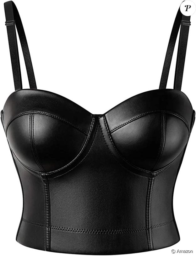 Le corset peut aussi se faire sexy comme le montre ce top corset en simili cuir Slimbelle