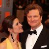 Colin Firth et sa femme Livia Giuggioli lors de la cérémonie des Bafta, à Londres, le 21 février 2010 !