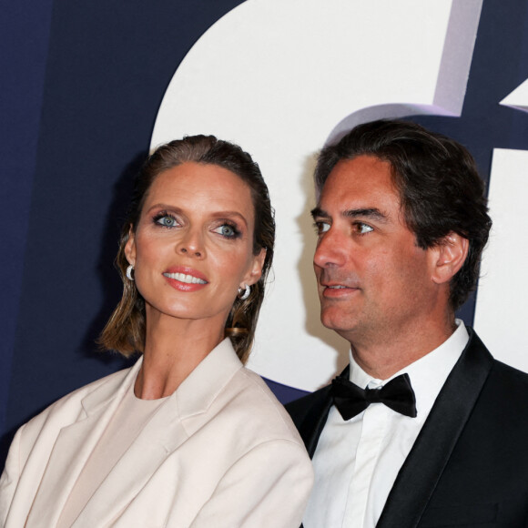 Sylvie Tellier et son mari Laurent Schenten au photocall de la 48ème cérémonie des César à l'Olympia à Paris le 24 février 2023 © Dominique Jacovides / Olivier Borde / Bestimage 