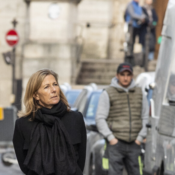 Exclusif - Claire Chazal - Obsèques de Michaël Denard en l'Eglise Saint-Roch à Paris, le 24 février 2023. L'ancien danseur étoile de l'Opéra de Paris est mort le 17 février d'un cancer généralisé à l'âge de 78 ans. © Pierre Perusseau / Bestimage