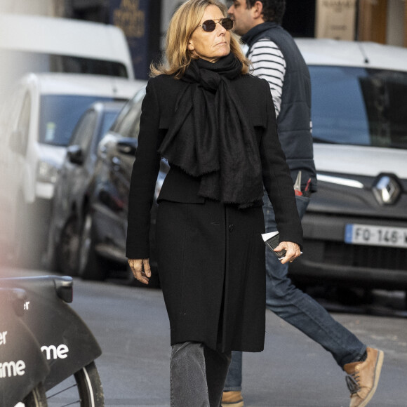 Exclusif - Claire Chazal - Obsèques de Michaël Denard en l'Eglise Saint-Roch à Paris, le 24 février 2023. L'ancien danseur étoile de l'Opéra de Paris est mort le 17 février d'un cancer généralisé à l'âge de 78 ans. © Pierre Perusseau / Bestimage