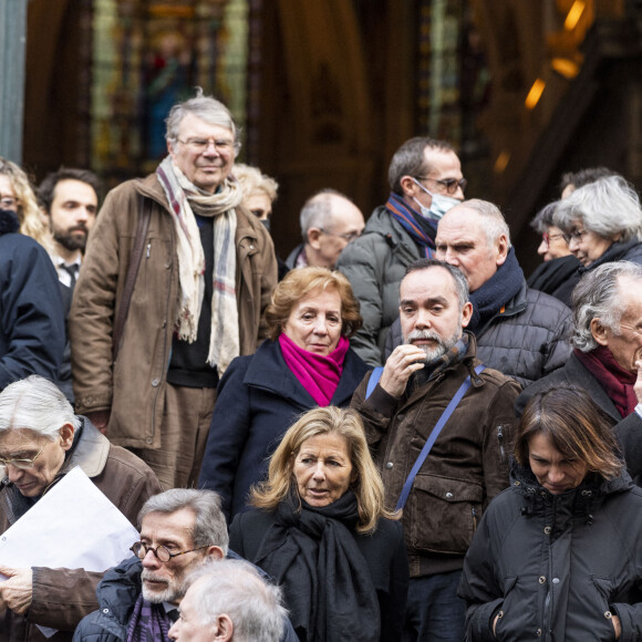 Exclusif - Claire Chazal - Obsèques de Michaël Denard en l'Eglise Saint-Roch à Paris, le 24 février 2023. L'ancien danseur étoile de l'Opéra de Paris est mort le 17 février d'un cancer généralisé à l'âge de 78 ans. © Pierre Perusseau / Bestimage  Exclusive - For Germany, call for price - Funeral of Michaël Denard in the Saint-Roch Church in Paris, February 24, 2023. The former star dancer of the Paris Opera died on February 17 of generalized cancer at the age of 78. 