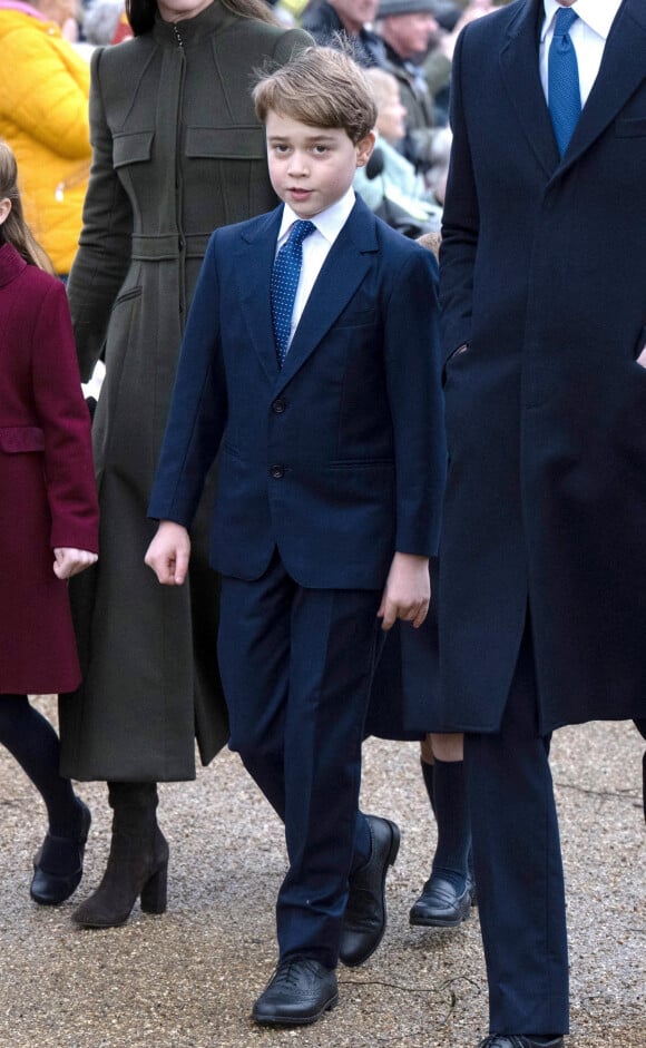 Le prince George de Galles - La famille royale d'Angleterre assiste au service religieux de Noël à l'église St Mary Magdalene à Sandringham, Norfolk, Royaume Uni, le 25 décembre 2022. 