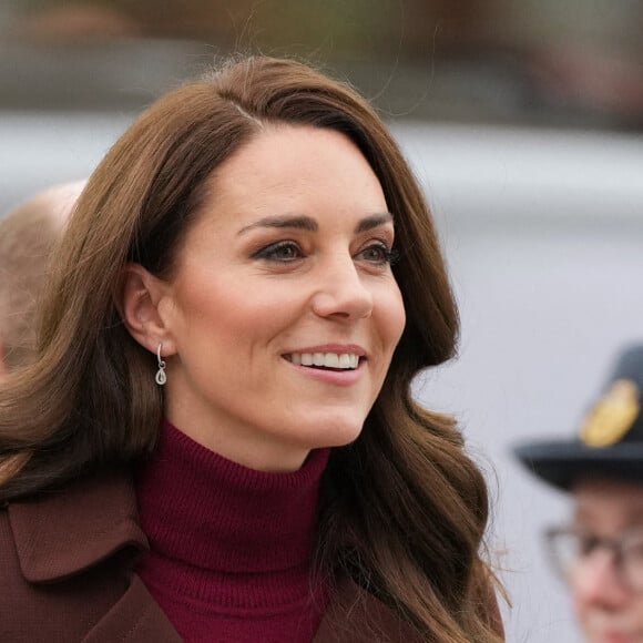 Le prince William, prince de Galles, et Catherine (Kate) Middleton, princesse de Galles, lors d'une visite du National Maritime Museum Cornwall à Falmouth, Royaume Uni, le 9 février 2023. 