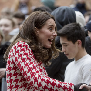 A l'époque, Kate Middleton était enceinte du prince Louis...
Catherine Kate Middleton (enceinte), duchesse de Cambridge lors de l'arrivée à la visite de l'école Matteusskolan à Stockholm le 31 janvier 2018. 