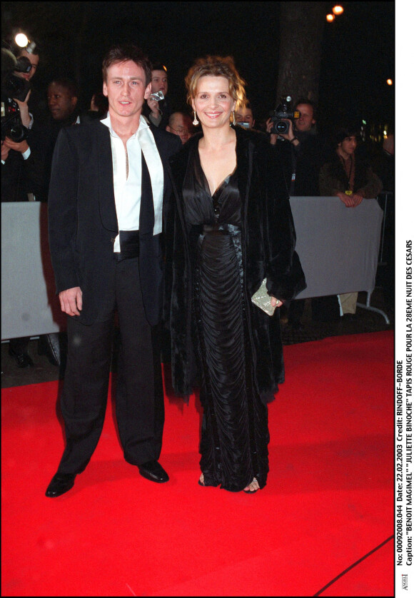 Benoît Magimel et Juliette Binoche lors des César en 2003