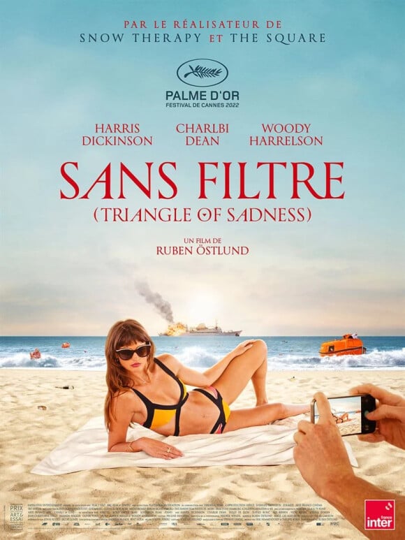 La seconde lui a été remise en 2023 pour Sans Filtre (Triangle of Sadness)
Affiche du film Sans filtre de Ruben Östlund
