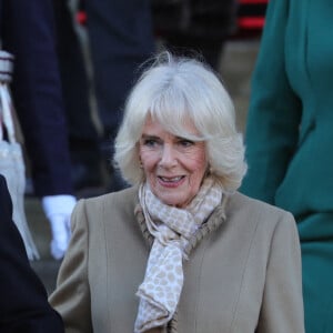 Le roi Charles III d'Angleterre et Camilla Parker Bowles, reine consort d'Angleterre, visitent l'hôtel de ville de Bolton à Bolton Greater Manchester, Royaume Uni, le 20 janvier 2023. 