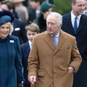 La famille royale d'Angleterre assiste au service religieux de Noël à l'église St Mary Magdalene à Sandringham, Norfolk, Royaume Uni, le 25 décembre 2022. 