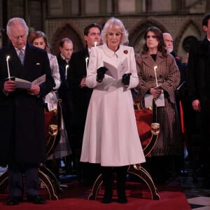 Le roi Charles III d'Angleterre, Camilla Parker Bowles, reine consort d'Angleterre,- La famille royale d'Angleterre assiste à une messe de Noel à l'abbaye de Westminster à Londres le 15 décembre 2022. 