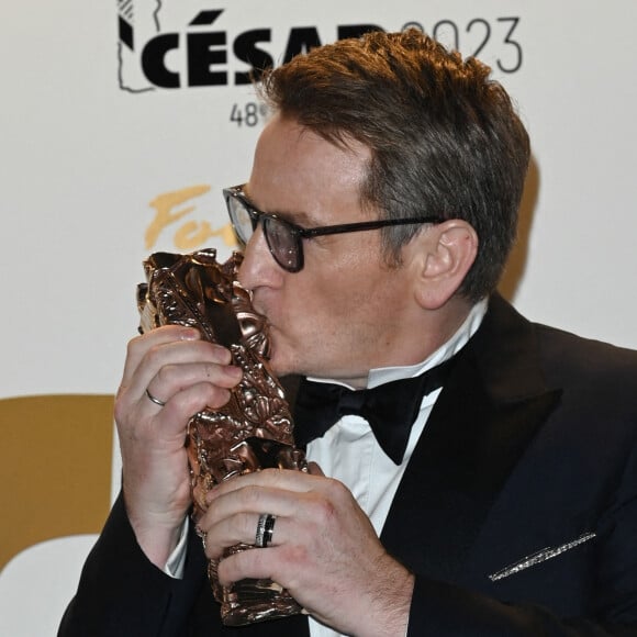 Il est notamment devenu la première personne à remporter cette distinction deux fois d'affilée.
Benoit Magimel - Photocall au Fouquet's après la 48ème cérémonie des César à Paris © Coadic Guirec / Bestimage 