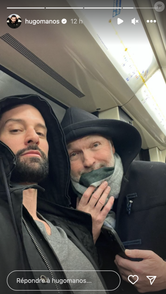 Laurent Ruquier et son compagnon Hugo Manos dans le métro.