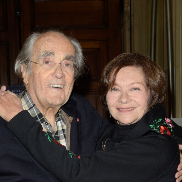 Michel Legrand et sa femme Macha Méril - Hommage rendu à l’acteur, réalisateur, scénariste et écrivain français Jean-Claude Brialy à l'occasion du 10ème anniversaire de sa mort au CNC (Centre National du Cinéma et de l'Image Animée) à Paris, France, le 20 novembre 2017. © Coadic Guirec/Bestimage