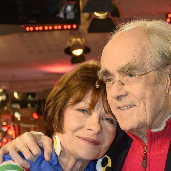 Macha Méril et son compagnon Michel Legrand - Enregistrement de l'émission "Vivement dimanche" à Paris le 5 mars 2014 et qui sera diffusée le 9 Mars.