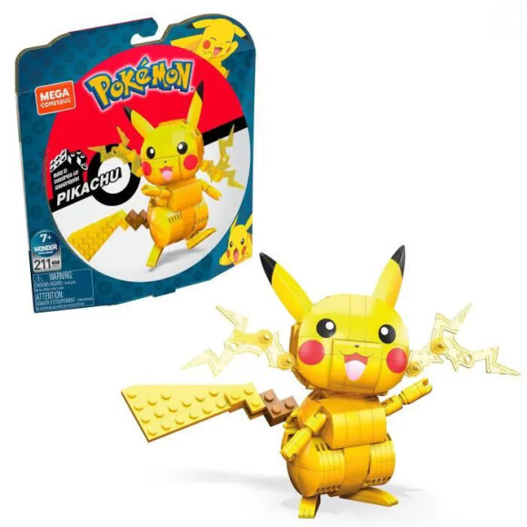 Votre enfant va fabriquer son personnage favori avec ce jouet de construction Pikachu Pokémon de Méga Construx