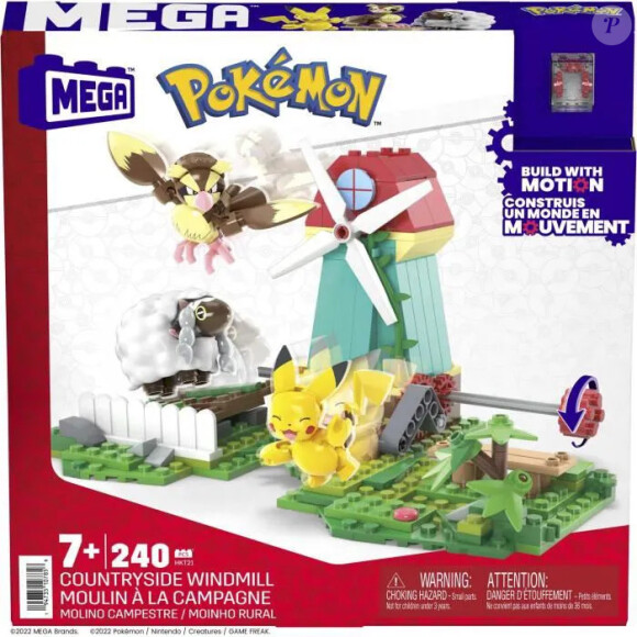 Plein d'activités attendent les Pokémon avec ce jeu de construction Pokémon moulin à la campagne de Megé Construx