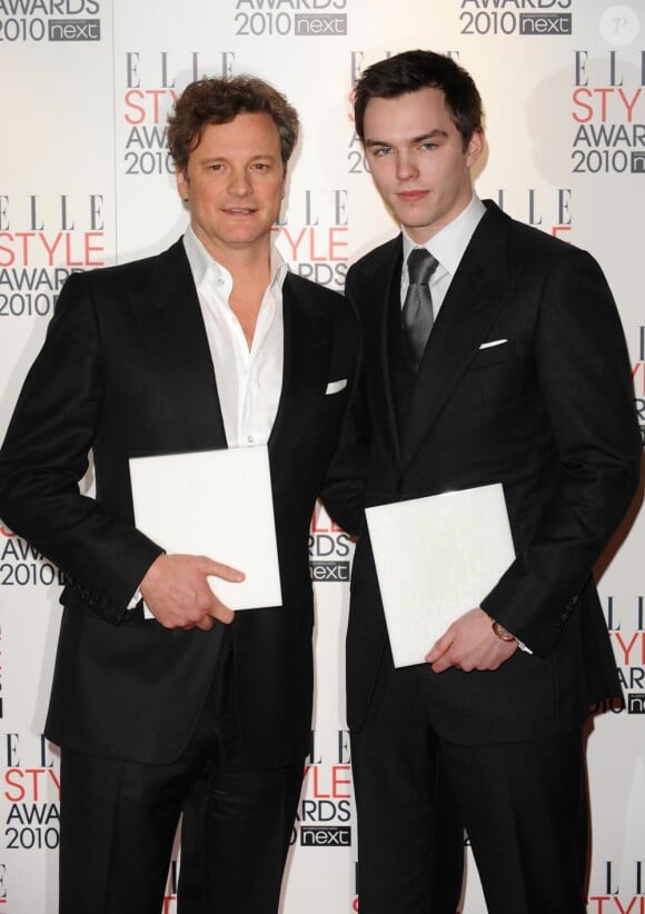 Colin Firth et Nicholas Hoult aux Elle Fashion Awards le 22/02/10