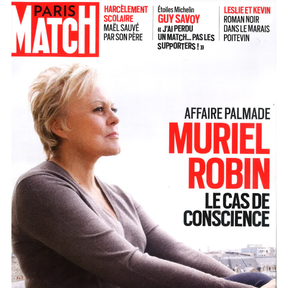 "Paris Match", qui vient de révéler toutes ces informations dans son dernier numéro, ajoute qu'elle s'est "presque" sentie "coupable" de cette situation, et "de ne pas avoir pu éviter le drame".
Muriel Robin en couverture du dernier numéro de "Paris Match".