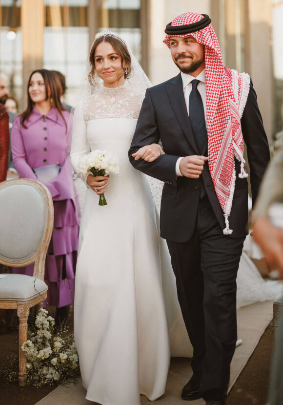 La princesse Iman de Jordanie et Jameel Alexander Thermiotis - Mariage de la princesse Iman de Jordanie avec Jameel Alexander Thermiotis au palais Beit al-Urdon à Amman en Jordanie le 12 mars 2023. 