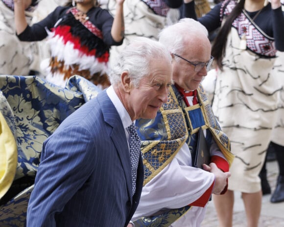 Le roi Charles III d'Angleterre, - Service annuel du jour du Commonwealth à l'abbaye de Westminster à Londres, le 13 mars 2023. 