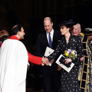 Le prince William, prince de Galles, et Catherine (Kate) Middleton, princesse de Galles - Service annuel du jour du Commonwealth à l'abbaye de Westminster à Londres, Royaume Uni, le 13 mars 2023. 