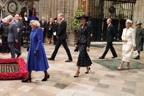 Le roi Charles III d'Angleterre, Camilla Parker Bowles, reine consort d'Angleterre, Le prince William, prince de Galles, Catherine (Kate) Middleton, princesse de Galles, Sophie Rhys-Jones, duchesse d'Édimbourg, le prince Edward, duc d'Édimbourg, la princesse Anne - Service annuel du jour du Commonwealth à l'abbaye de Westminster à Londres, Royaume Uni, le 13 mars 2023. 