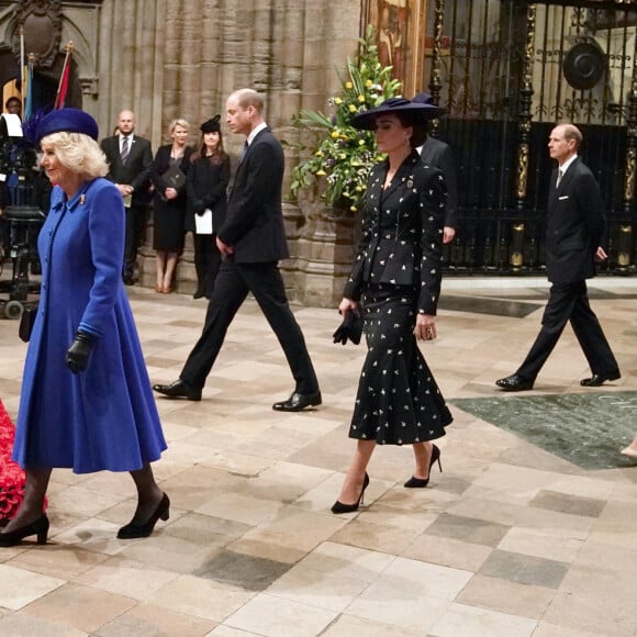 Le roi Charles III d'Angleterre, Camilla Parker Bowles, reine consort d'Angleterre, Le prince William, prince de Galles, Catherine (Kate) Middleton, princesse de Galles, Sophie Rhys-Jones, duchesse d'Édimbourg, le prince Edward, duc d'Édimbourg, la princesse Anne - Service annuel du jour du Commonwealth à l'abbaye de Westminster à Londres, Royaume Uni, le 13 mars 2023. 