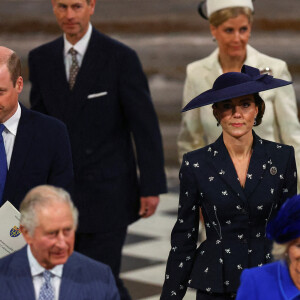 Le roi Charles III d'Angleterre, Camilla Parker Bowles, reine consort d'Angleterre, Le prince William, prince de Galles, Catherine (Kate) Middleton, princesse de Galles, Sophie Rhys-Jones, duchesse d'Édimbourg, le prince Edward, duc d'Édimbourg - Service annuel du jour du Commonwealth à l'abbaye de Westminster à Londres, Royaume Uni, le 13 mars 2023. 