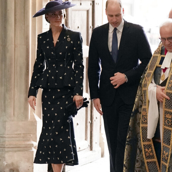 Le prince William, prince de Galles, et Catherine (Kate) Middleton, princesse de Galles - Service annuel du jour du Commonwealth à l'abbaye de Westminster à Londres, Royaume Uni, le 13 mars 2023. 