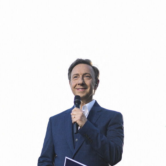 Exclusif - Stéphane Bern (Chaussures Louboutin aux couleurs Bleu Blanc Rouge) - Enregistrement de l'émission "Le concert de Paris" à la Tour Eiffel pour le 14 Juillet à Paris, diffusé sur France 2 © Pierre Perusseau-Tiziano da Silva / Bestimage