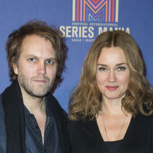 Exclusif - Florian Zeller et sa femme Marine Delterme - Photocall du dîner de gala Séries Mania à l'hôtel Salomon de Rothschild à Paris, France, le 30 janvier 2019. © Olivier Borde/Bestimage 