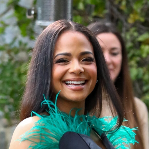 Christina Milian arrive à la soirée "Jennifer Lopez X Revolve" à Los Angeles, le 18 mars 2023. 