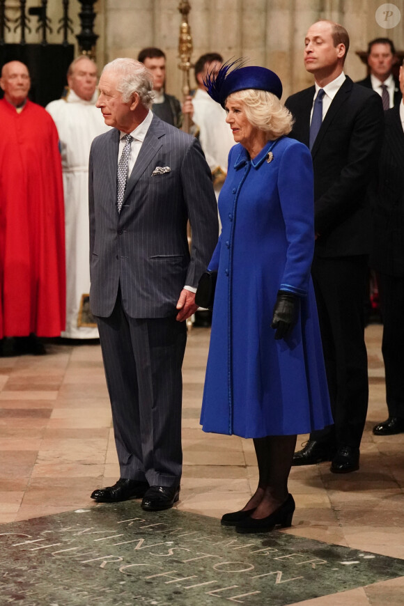 Le roi Charles III d'Angleterre et Camilla Parker Bowles, reine consort d'Angleterre - Service annuel du jour du Commonwealth à l'abbaye de Westminster à Londres, Royaume Uni, le 13 mars 2023. 