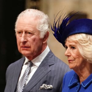 Le roi Charles III d'Angleterre and the Queen Consort - Service annuel du jour du Commonwealth à l'abbaye de Westminster à Londres, Royaume Uni, le 13 mars 2023. 