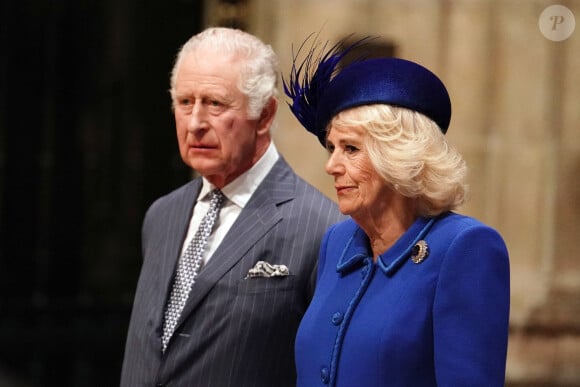 Le roi Charles III d'Angleterre and the Queen Consort - Service annuel du jour du Commonwealth à l'abbaye de Westminster à Londres, Royaume Uni, le 13 mars 2023. 