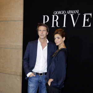 Le prince Emmanuel-Philibert de Savoie et la Princesse Clotilde de Savoie (Clotilde Courau) - Photocall du defile de mode Haute-Couture Automne-Hiver 2013/2014 "Armani" a Paris le 2 juillet 2013. 