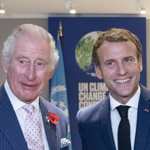 Le président Emmanuel Macron et le prince Charles prince de Galles lors du sommet de la COP26 à Glasgow le 1er novembre 2021. © Photoshot / Panoramic / Bestimage 