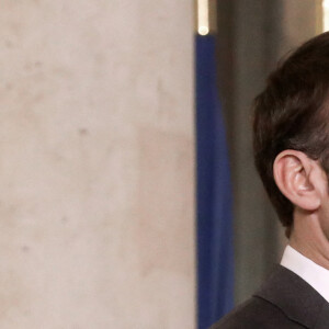 Le président français Emmanuel Macron recoit Viktor ORBAN, Premier ministre de Hongrie pour un diner de travail, au Palais de l'Elysée, à Paris, le 13 mars 2023. © Stéphane Lemouton / Bestimage 