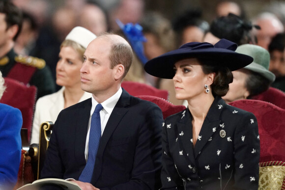 Le prince William, prince de Galles, et Catherine (Kate) Middleton, princesse de Galles - Service annuel du jour du Commonwealth à l'abbaye de Westminster à Londres, Royaume Uni, le 13 mars 2023.