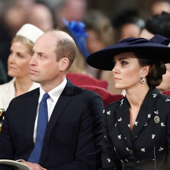 Le prince William, prince de Galles, et Catherine (Kate) Middleton, princesse de Galles - Service annuel du jour du Commonwealth à l'abbaye de Westminster à Londres, Royaume Uni, le 13 mars 2023.