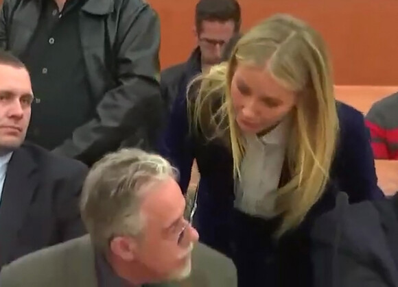 A la fin du procès, Gwyneth Paltrow a souhaité un "bon rétablissement" à Terry Sanderson.
Poursuivie après un accident de ski, Gwyneth Paltrow remporte son procès contre Terry Sanderson, tribunal de Park City le 30 mars 2023.