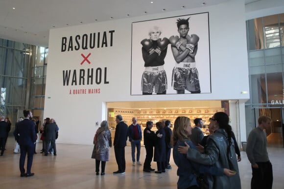 Hall de la Fondation Louis Vuitton - Vernissage de l'Exposition "Basquiat X Warhol à quatre mains" à La Fondation Louis Vuitton à Paris le 3 Avril 2023. © Bertrand Rindoff / Bestimage 