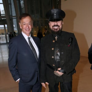 Jean-Paul Claverie et Peter Marino - Vernissage de l'Exposition "Basquiat X Warhol à quatre mains" à La Fondation Louis Vuitton à Paris le 3 Avril 2023. © Bertrand Rindoff / Bestimage 