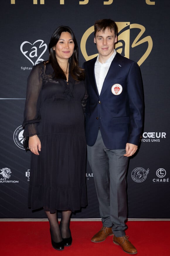 A ses côtés, Camille Gottlieb, la soeur cadette de Louis Ducruet, 
Louis Ducruet et sa femme Marie (enceinte) - Photocall de la 3ème édition de la Fight Aids Cup à l'occasion du 45ème festival international du cirque de Monte-Carlo à l'hôtel Fairmont à Monaco le 23 janvier 2023. © Olivier Huitel/Pool/Bestimage 