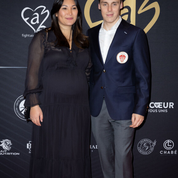 A ses côtés, Camille Gottlieb, la soeur cadette de Louis Ducruet, 
Louis Ducruet et sa femme Marie (enceinte) - Photocall de la 3ème édition de la Fight Aids Cup à l'occasion du 45ème festival international du cirque de Monte-Carlo à l'hôtel Fairmont à Monaco le 23 janvier 2023. © Olivier Huitel/Pool/Bestimage 