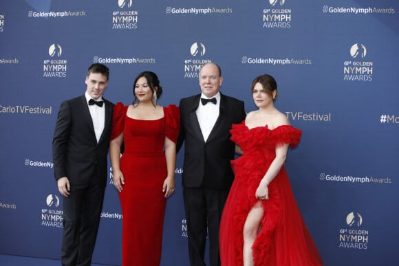 Louis Ducruet et sa femme Marie, le Prince Albert II de Monaco, Camille Gottlieb - Cérémonie de clôture du 61ème Festival de Télévision de Monte Carlo le 21 juin 2022. © Denis Guignebourg/Bestimage