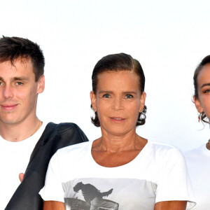 Exclusif - Marie et Louis Ducruet, la princesse Stéphanie de Monaco, Pauline Ducruet et Camille Goetlieb durant la traditionnelle soirée d'été de Fight Aids Monaco au Sporting Club de Monaco, le 23 juillet 2022. © Bruno Bebert/Bestimage 