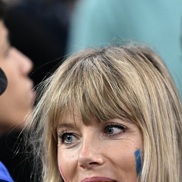 Melanie Page lors de la finale " Argentine - France " de la Coupe du Monde 2022 au Qatar (FIFA World Cup Qatar 2022) le 18 Decembre 2022. © Philippe Perusseau / Bestimage  Melanie Page during the final "Argentina - France" final of the 2022 World Cup in Qatar (FIFA World Cup Qatar 2022) on December 18, 2022.