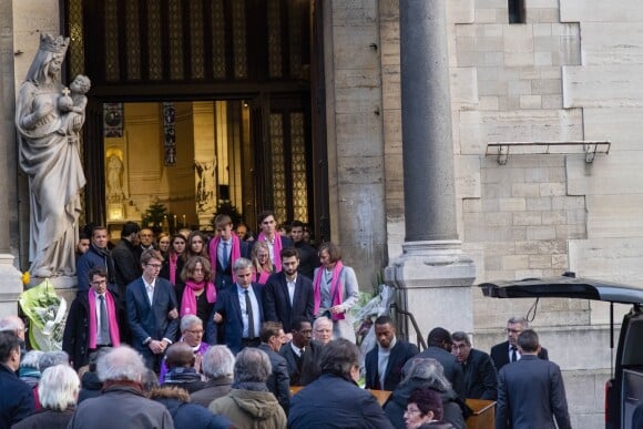Famille et proches - Obsèques du jeune rugbyman Nicolas Chauvin en l'église Notre Dame d'Auteuil à Paris le 19 décembre 2018.